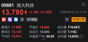 午评：港股恒指涨0.33% 科指跌0.33% 中(✒)国稀土放量涨超17% 容大科技、新琪安首日高开大涨